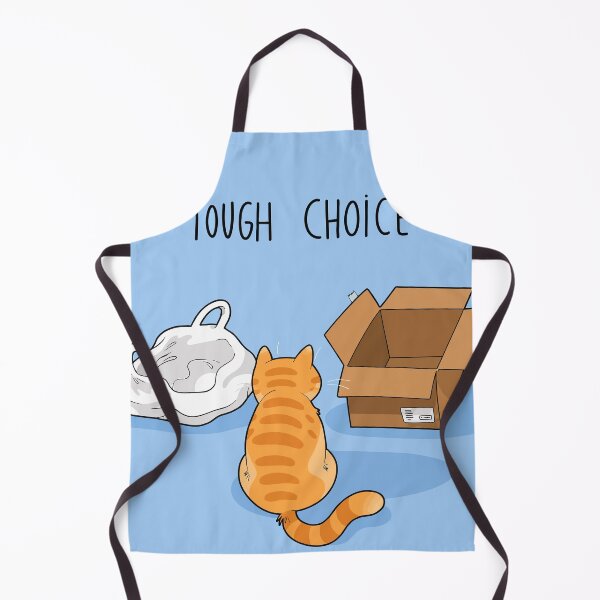 Item preview, Tough Choice Funny Orange Cat Plastic Bag vs Cardboard Box Comic Graphic Art designed and sold by The Upside Down.