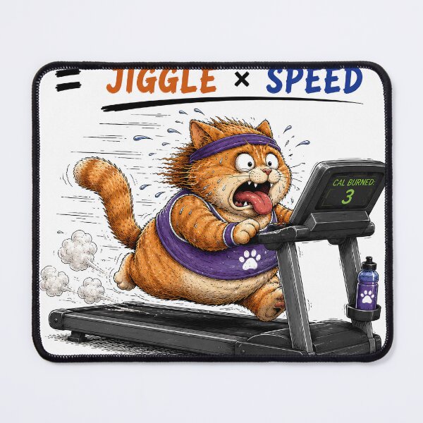 Item preview, CARDIO CHAOS EQUATION | Funny Gym Cat Momentum Pun designed and sold by ianm1028.