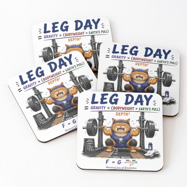 Item preview, GRAVITATION OF LEG DAY | Funny Cat Squat Physics Pun designed and sold by ianm1028.