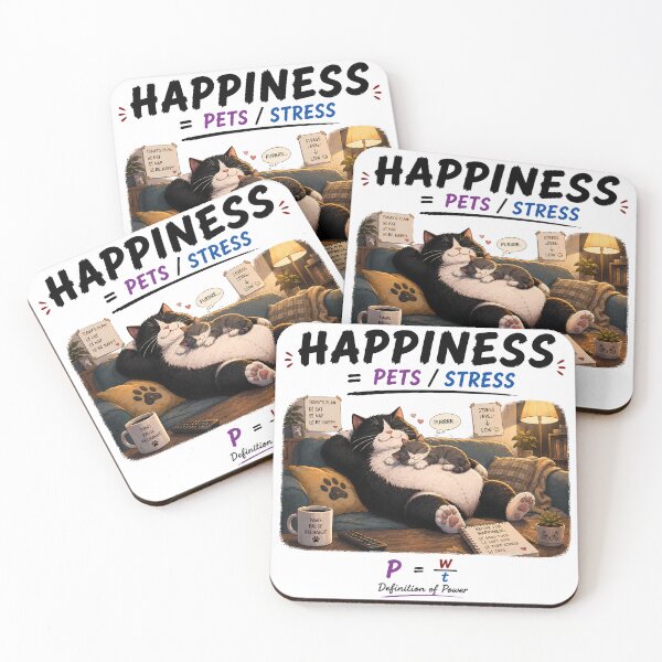 Item preview, HAPPINESS EQUATION | Funny Cat Definition of Power Pun designed and sold by ianm1028.