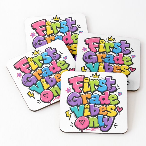 Item preview, First Grade Vibes Only – Colorful Back to School designed and sold by MomParentADHD.
