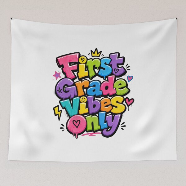 Item preview, First Grade Vibes Only – Colorful Back to School designed and sold by MomParentADHD.