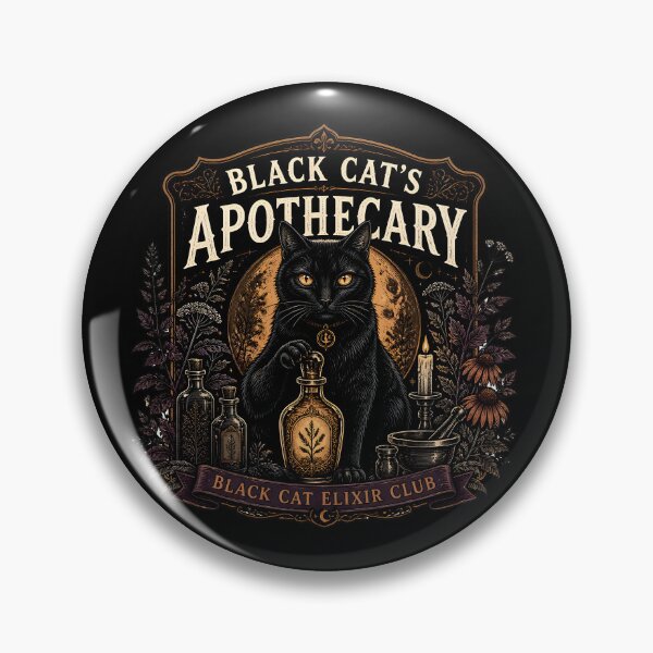 Item preview, Botica del Gato Negro Club del Elixir del Gato Negro Grabado Botánico Gótico de Halloween designed and sold by RoyesButler.