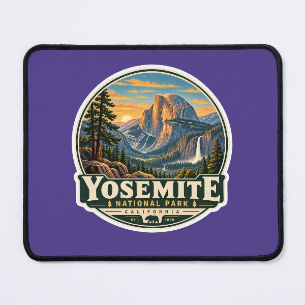 Item preview, Vintage Yosemite National Park Half Dome Sunset Waterfall Hiking Badge designed and sold by LittleArij.