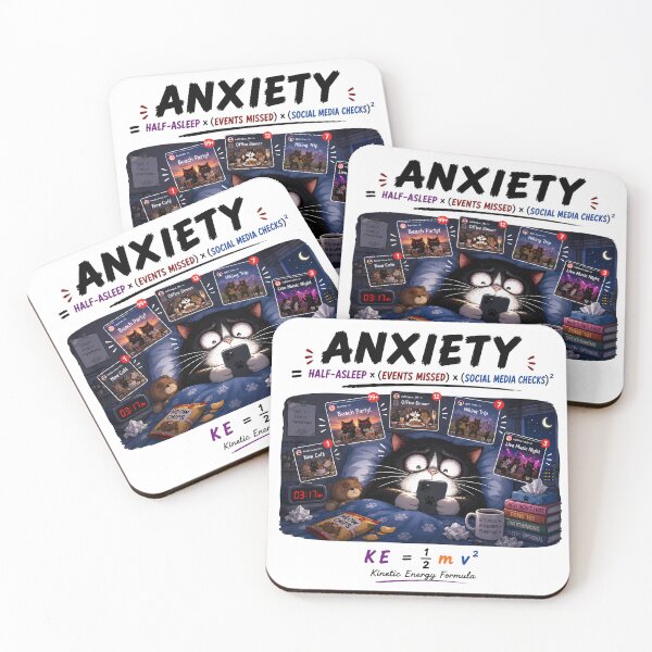 Item preview, THE PHYSICS OF FOMO | Funny Cat Social Media Anxiety Pun designed and sold by ianm1028.