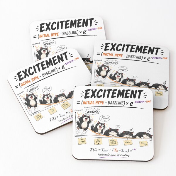 Item preview, LAW OF COOLING | Funny Cat Excitement Decay Pun designed and sold by ianm1028.