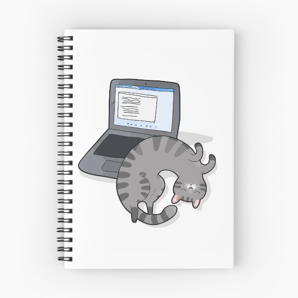 Item preview, Funny Sleeping Grey Cat Next To Laptop Work From Home Graphic Art designed and sold by The Upside Down.