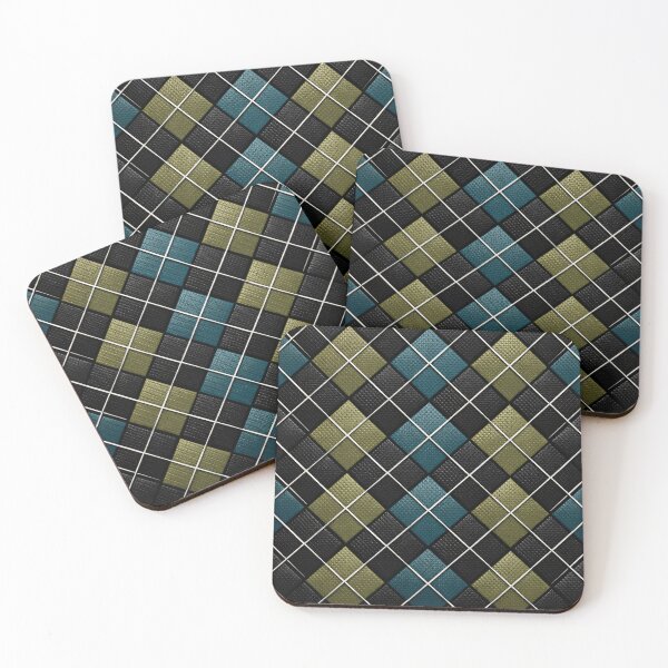 Item preview, Black Teal and Olive Diamond Pattern – Modern Geometric Woven Art Print designed and sold by Kaleidoscope Print.