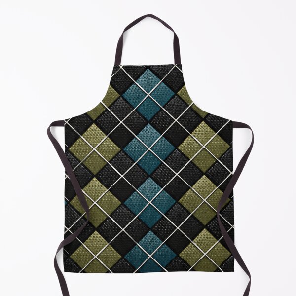 Item preview, Black Teal and Olive Diamond Pattern – Modern Geometric Woven Art Print designed and sold by Kaleidoscope Print.
