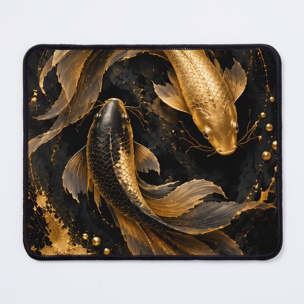 Item preview, Golden Koi – Black Gold Yin Yang Art designed and sold by bauschberts.