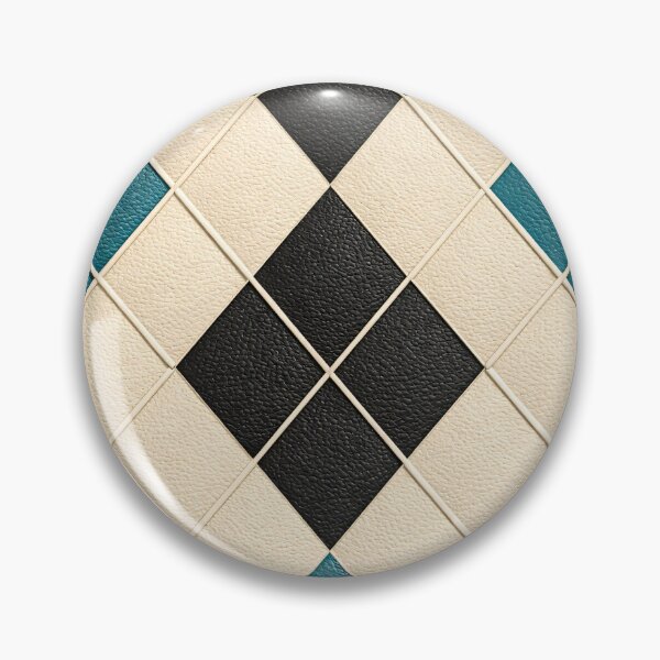Item preview, Cream Black and Teal Argyle Pattern – Modern Geometric Diamond Art Print designed and sold by Kaleidoscope Print.