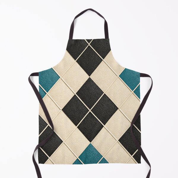 Item preview, Cream Black and Teal Argyle Pattern – Modern Geometric Diamond Art Print designed and sold by Kaleidoscope Print.