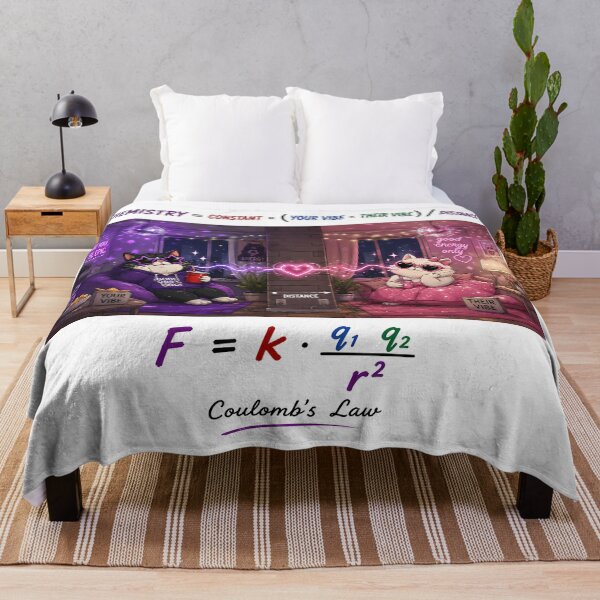 Item preview, CHEMISTRY VIBE | Funny Cat Coulomb's Law Physics Pun designed and sold by ianm1028.