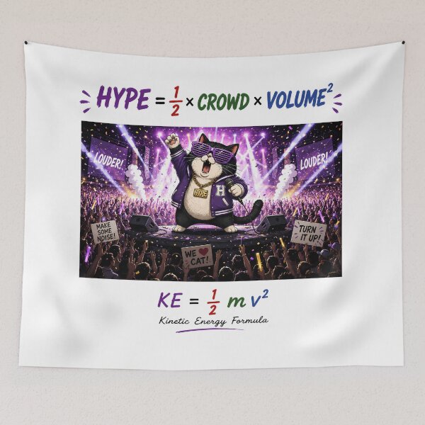 Item preview, PARTY KINETIC ENERGY | Funny DJ Cat Concert Physics Pun designed and sold by ianm1028.