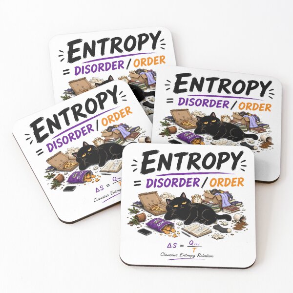 Item preview, CLAUSIUS ENTROPY | Funny Disorder Cat Physics Pun designed and sold by ianm1028.