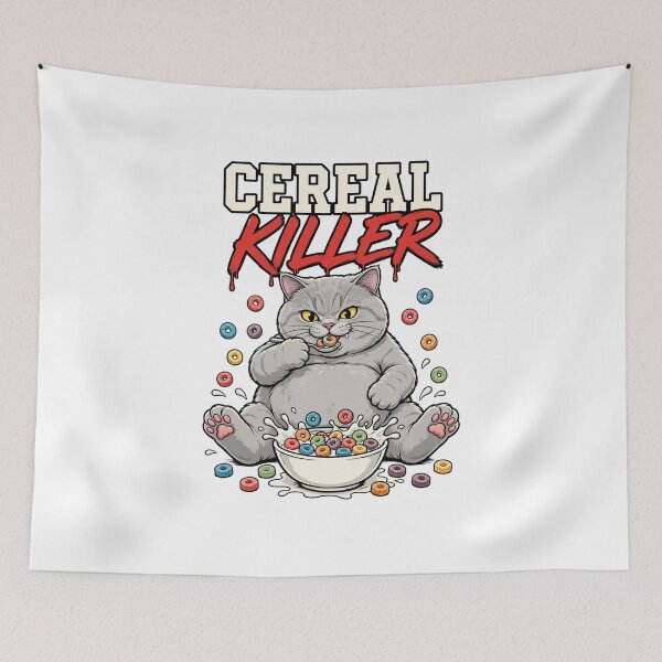 Item preview, British Shorthair Cereal Killer Funny Cat Breakfast designed and sold by Ghostlycats2026.