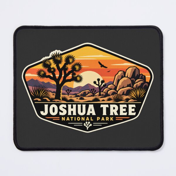 Item preview, Retro Joshua Tree National Park Desert Sunset Vintage Hiking Badge designed and sold by LittleArij.