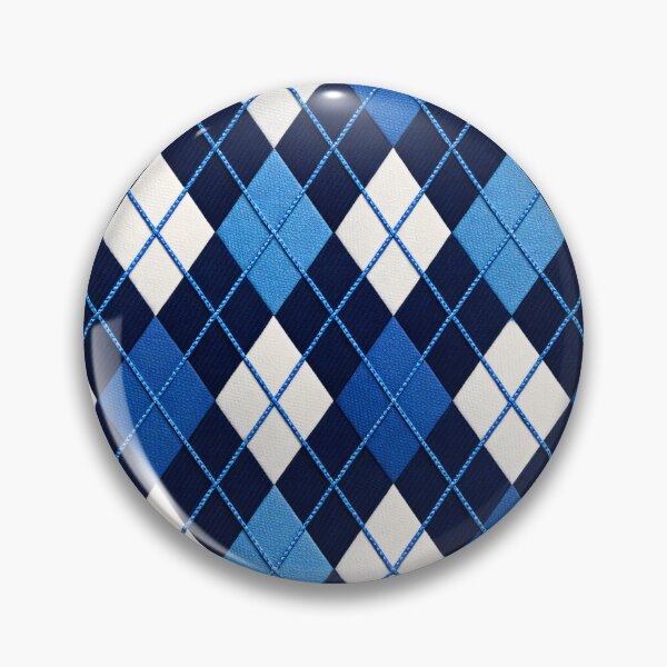 Item preview, Blue Argyle Diamond Pattern – Classic Navy White Geometric Textile Art designed and sold by Kaleidoscope Print.