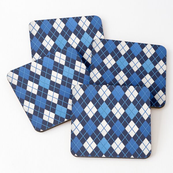 Item preview, Blue Argyle Diamond Pattern – Classic Navy White Geometric Textile Art designed and sold by Kaleidoscope Print.