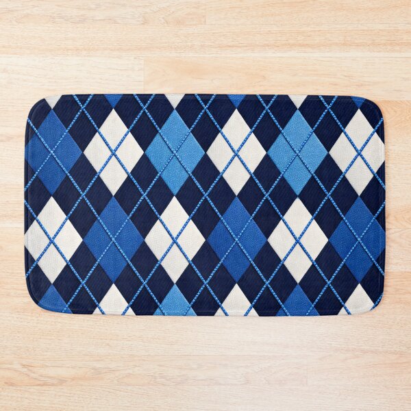 Item preview, Blue Argyle Diamond Pattern – Classic Navy White Geometric Textile Art designed and sold by Kaleidoscope Print.