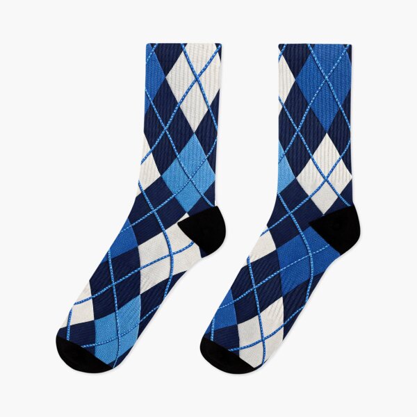 Item preview, Blue Argyle Diamond Pattern – Classic Navy White Geometric Textile Art designed and sold by Kaleidoscope Print.