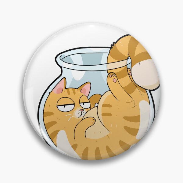 Item preview, Funny Orange Cat In Fishbowl Cats Are Liquid Glass Jar Graphic Art designed and sold by The Upside Down.