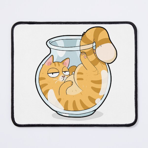 Item preview, Funny Orange Cat In Fishbowl Cats Are Liquid Glass Jar Graphic Art designed and sold by The Upside Down.