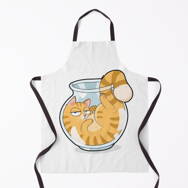 Item preview, Funny Orange Cat In Fishbowl Cats Are Liquid Glass Jar Graphic Art designed and sold by The Upside Down.