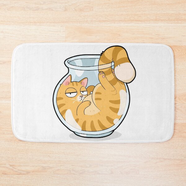 Item preview, Funny Orange Cat In Fishbowl Cats Are Liquid Glass Jar Graphic Art designed and sold by The Upside Down.