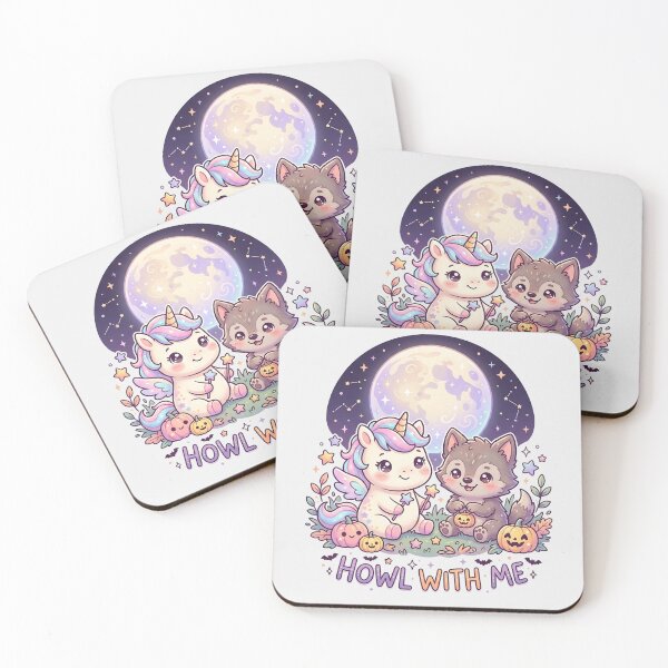 Item preview, Cute Unicorn and Werewolf Kawaii Halloween designed and sold by naragon4289.