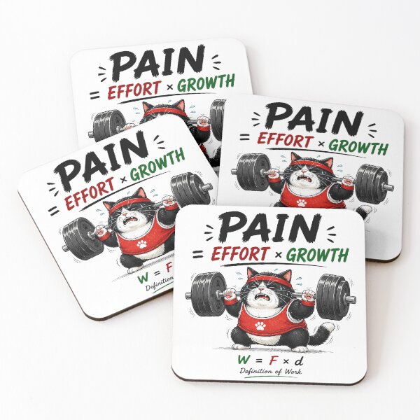 Item preview, WORK EQUATION | Funny Gym Cat Weightlifting Physics Pun designed and sold by ianm1028.