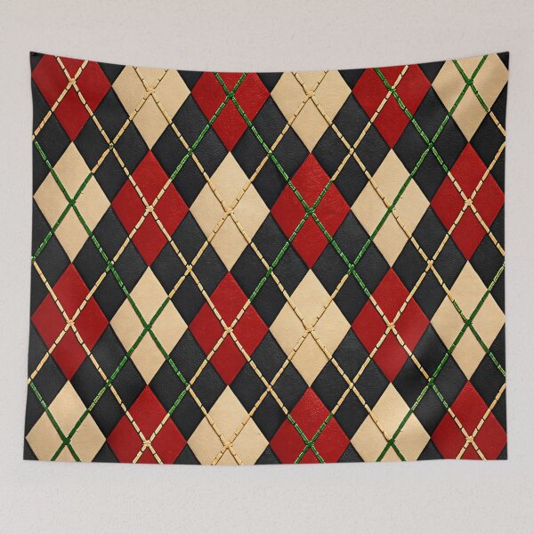 Item preview, Red Cream and Black Argyle Pattern – Classic Holiday Preppy Diamond Art designed and sold by Kaleidoscope Print.