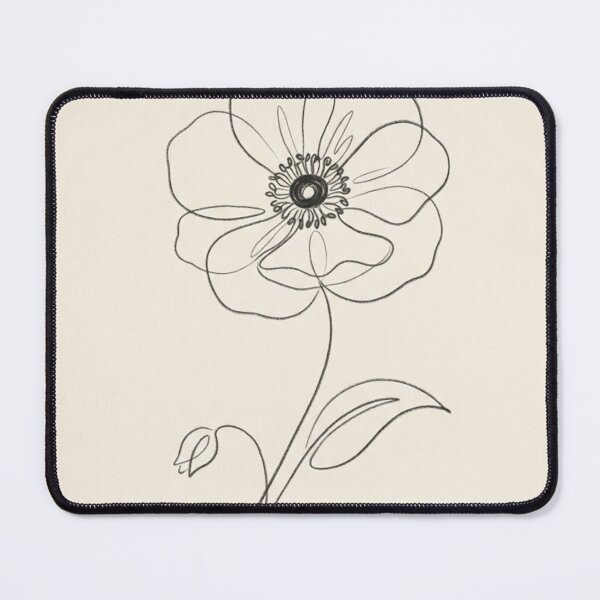 Item preview, Single Anemone Flower | Minimalist Ivory Botanical Print designed and sold by Zaramodo.