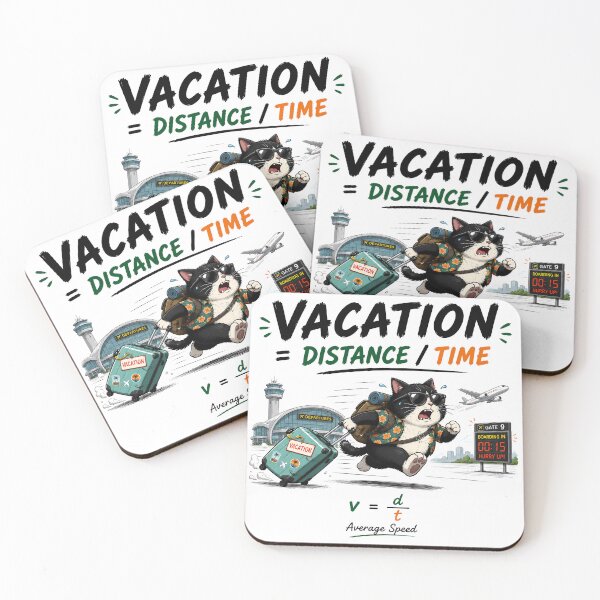 Item preview, AVERAGE SPEED OF VACATION | Funny Airport Cat Physics Pun designed and sold by ianm1028.