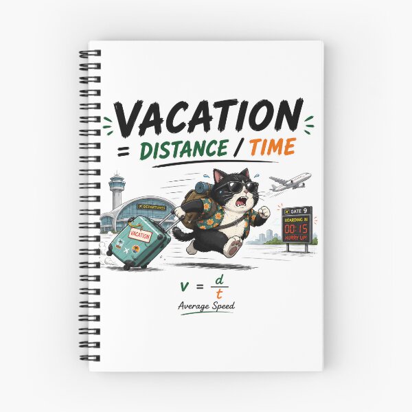 Item preview, AVERAGE SPEED OF VACATION | Funny Airport Cat Physics Pun designed and sold by ianm1028.