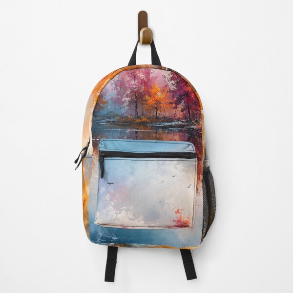 Item preview, Autumn’s Prismatic Mirror - Vibrant Fall Landscape Lake Reflection designed and sold by Joey Santiago.