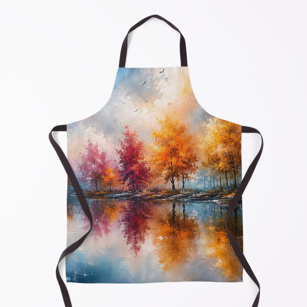 Item preview, Autumn’s Prismatic Mirror - Vibrant Fall Landscape Lake Reflection designed and sold by Joey Santiago.