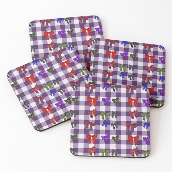 Item preview, Avengers seamless pattern: gingham purple bows designed and sold by Viviennes-tears.