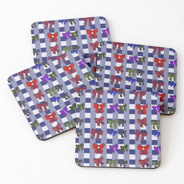 Item preview, Avengers seamless pattern: gingham navy blue bows designed and sold by Viviennes-tears.
