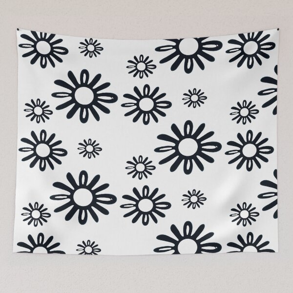 Item preview, Dancing Daisies – Bold Black and White Retro Floral designed and sold by Louise Wersäll.