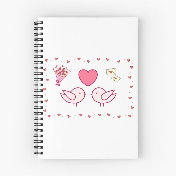 Item preview, Valentine Day Sticker Pack with Cute Pink Lovebirds, Tulip Bouquet, and Heart Border Frame designed and sold by Rehnair.
