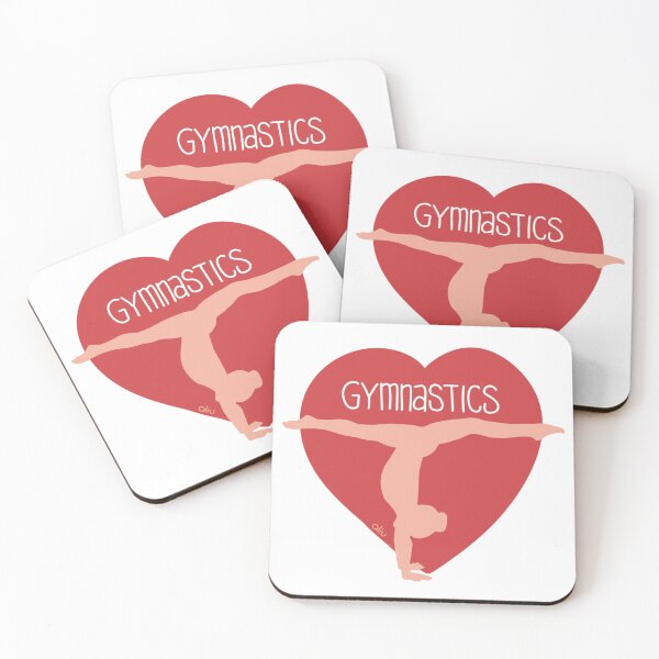 Item preview, Gymnastics Heart – Coral Red designed and sold by BibidibuDesigns.