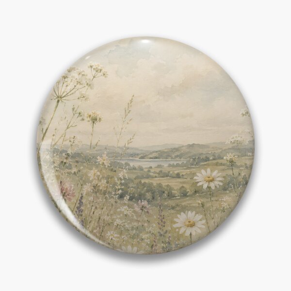 Item preview, Wildflower Meadow Oil Painting Soft Vintage Landscape designed and sold by Jozefin's Studio.