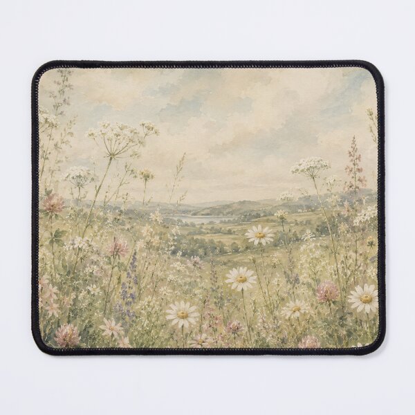 Item preview, Wildflower Meadow Oil Painting Soft Vintage Landscape designed and sold by Jozefin's Studio.