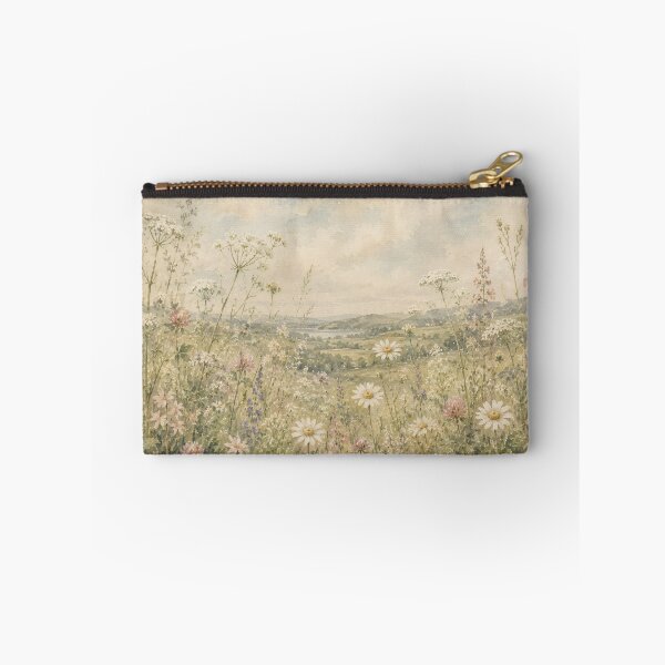 Item preview, Wildflower Meadow Oil Painting Soft Vintage Landscape designed and sold by Jozefin's Studio.