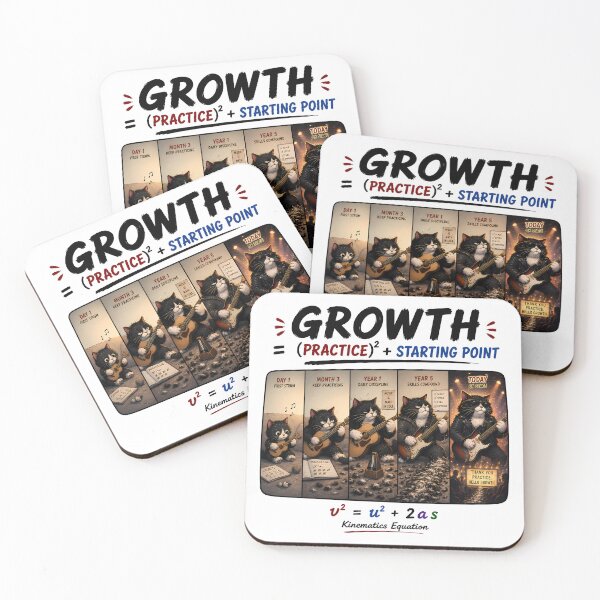 Item preview, THE EQUATION OF GROWTH | Funny Guitar Cat Physics Pun designed and sold by ianm1028.