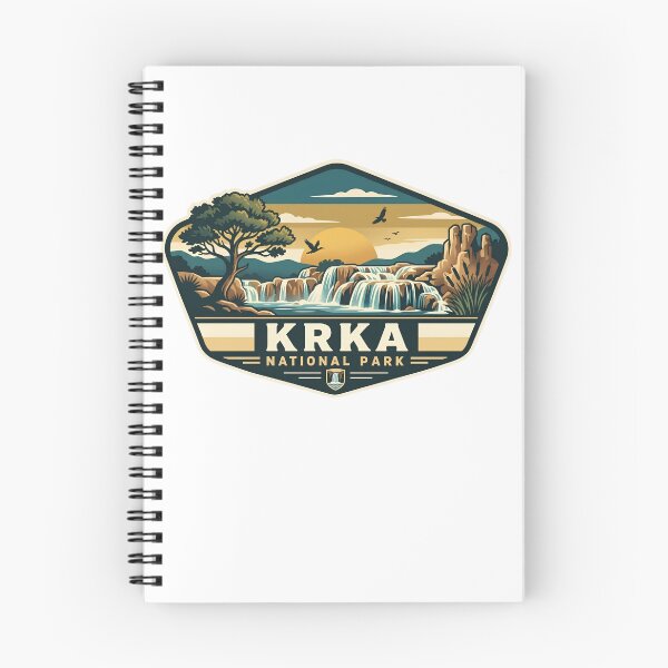 Item preview, Krka National Park Croatia Waterfalls Vintage Retro Travel Badge designed and sold by LittleArij.
