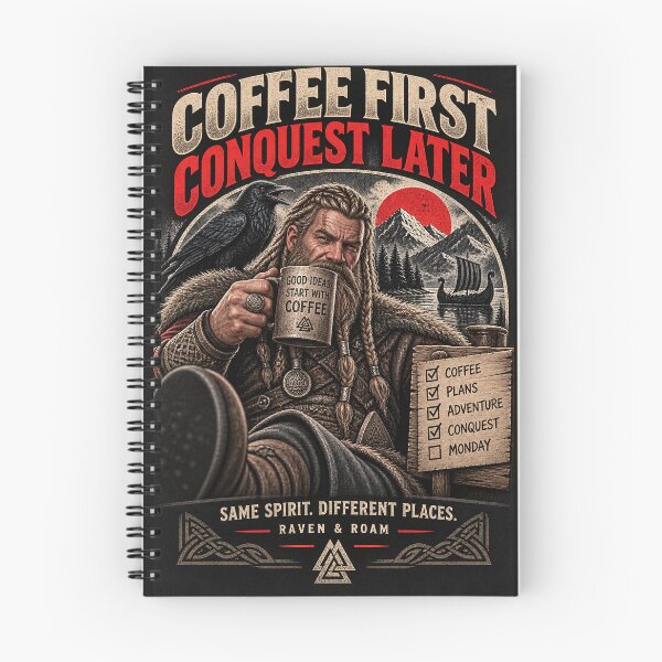 Item preview, Coffee First Conquest Later designed and sold by Raven & Roam.