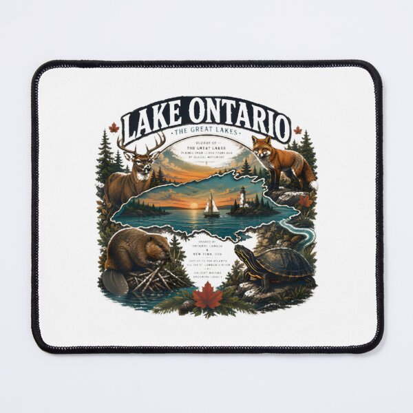 Item preview, Lake Ontario Great Lakes Landscape Vintage Travel Poster Aesthetic Nature Lover Gift Blue Water Scenery | Best Buy designed and sold by Quuzzy.