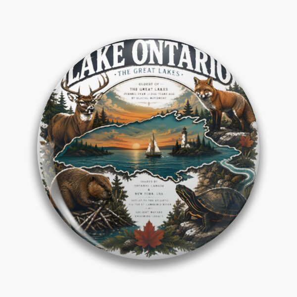 Item preview, Lake Ontario Great Lakes Landscape Vintage Travel Poster Aesthetic Nature Lover Gift Blue Water Scenery | Best Buy designed and sold by Quuzzy.